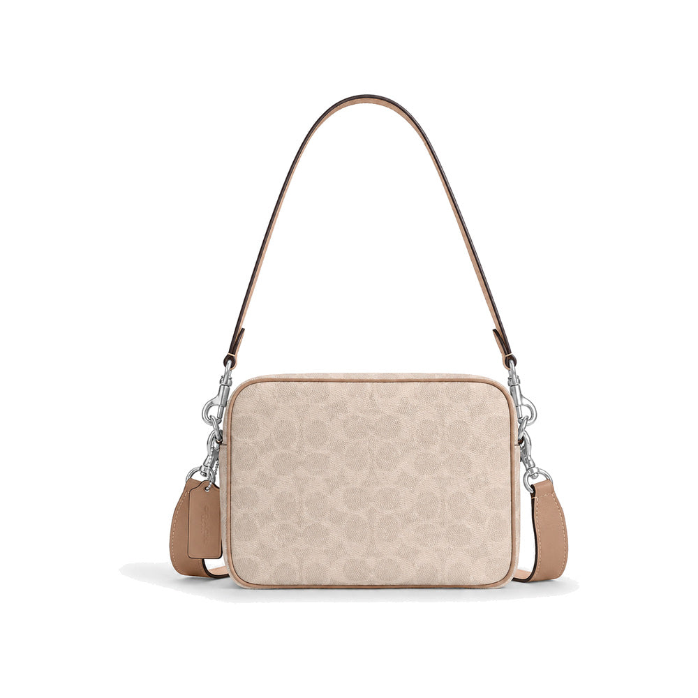 Coach Mini Jamie Camera Bag in Chalk/Beige Signature Canvas
