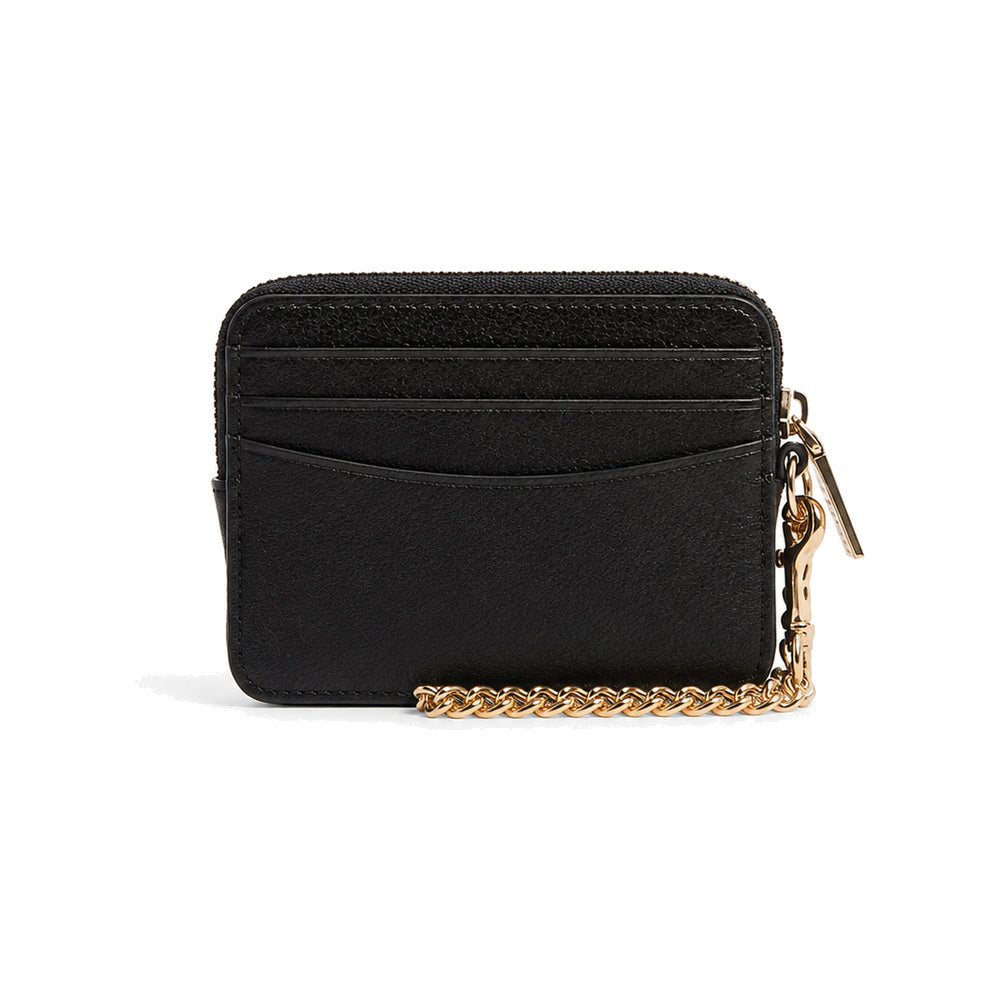 Coach Zip Card Case in Black Signature Leather