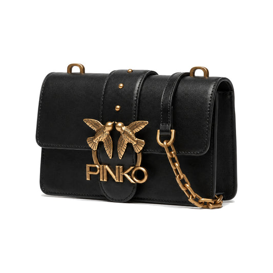 PINKO Love Classic Mini in Black with Oversized PINKO Emblem