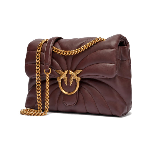 PINKO Love Puff Shoulder Bag in Burgundy Butterfly-quilt