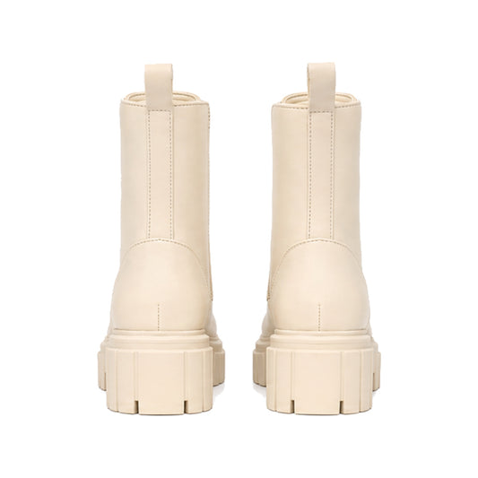 American Eagle Lace-Up Combat Boots in Cream