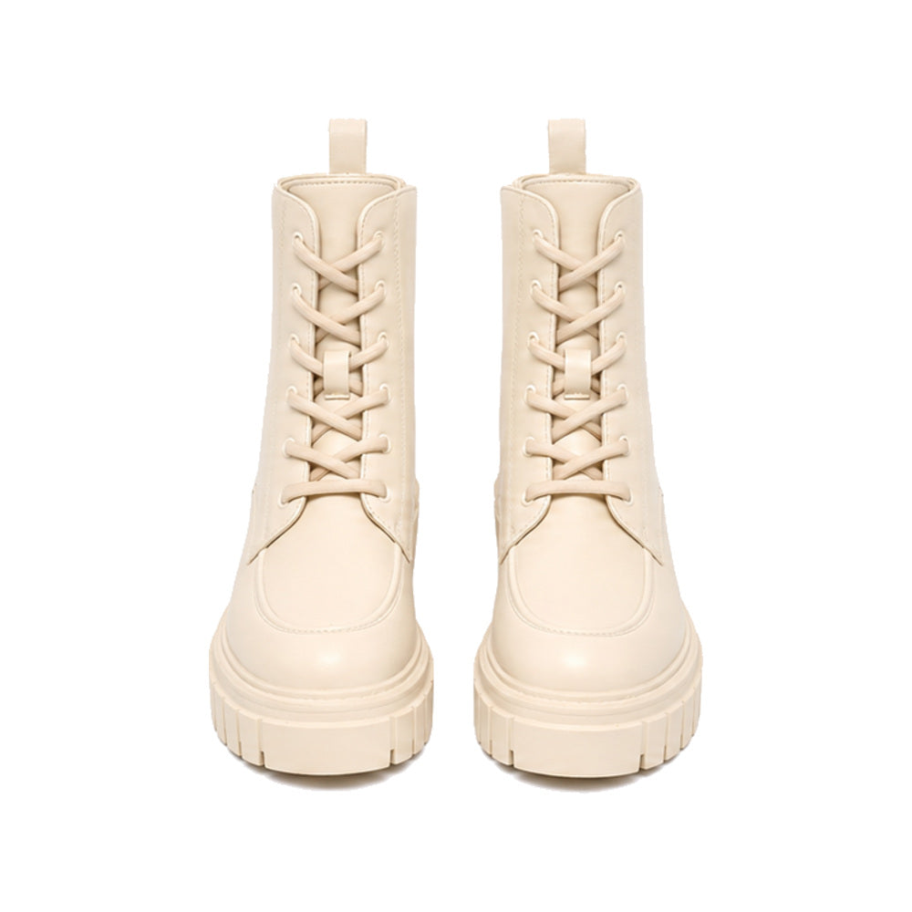American Eagle Lace-Up Combat Boots in Cream