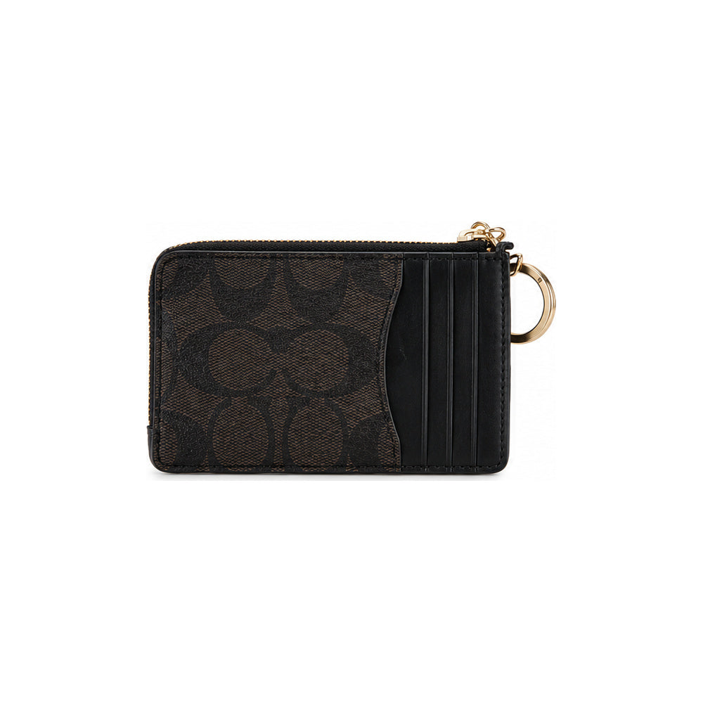 Coach Mini Skinny Id Case In Signature Canvas