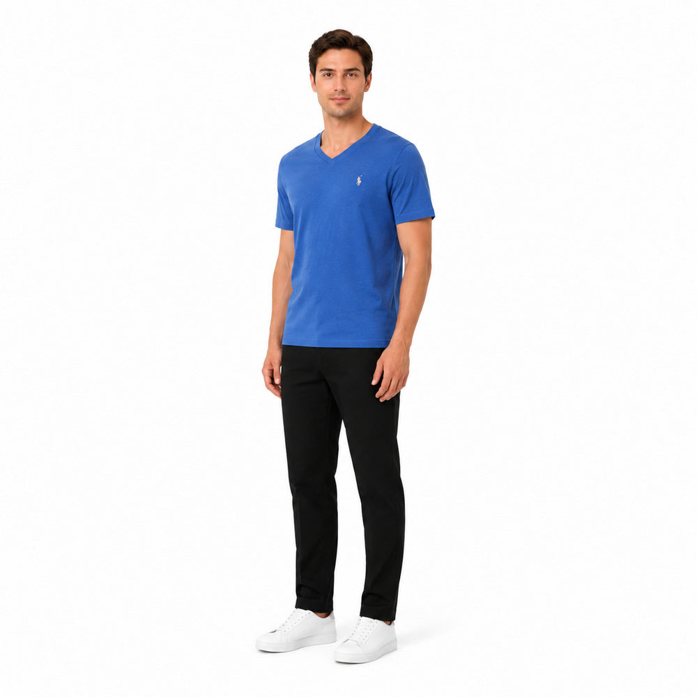 U.S. Polo Assn. Men's Short-Sleeve V-Neck T-Shirt in Bright Blue