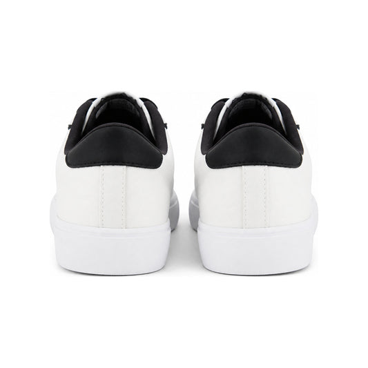 Armani Exchange Icon Low-Top Canvas Sneakers in White and Black