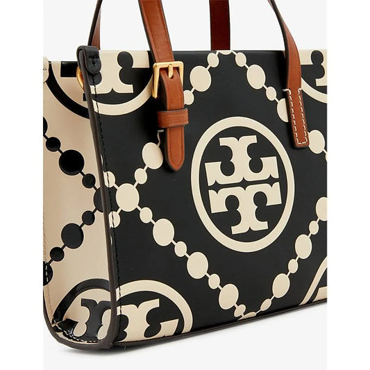 MINI T MONOGRAM CONTRAST EMBOSSED SQUARE TOTE TORY BURCH