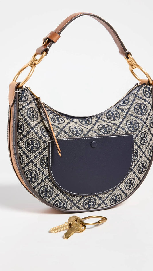 T MONOGRAM MINI CRESCENT BAG TORY BURCH