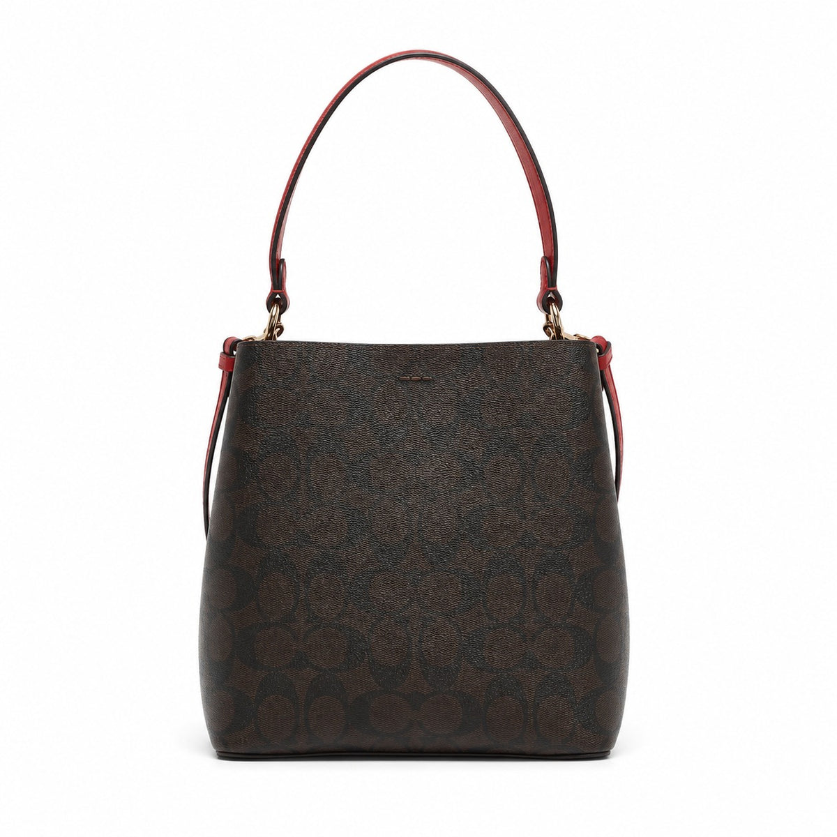 Coach Mini Town Bucket Bag In Brown Signature Canvas