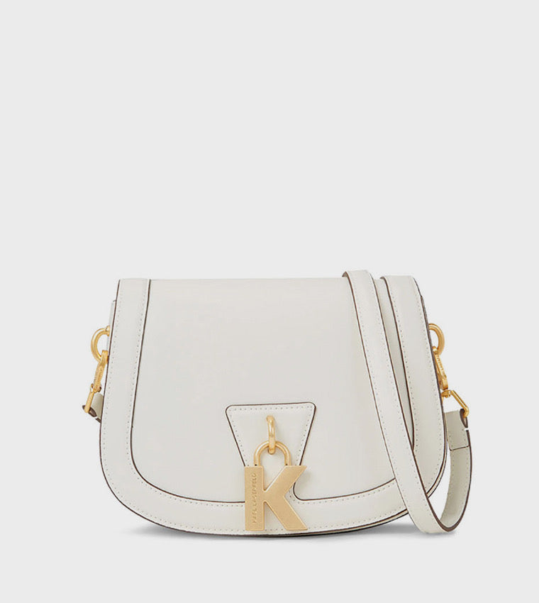 Karl Lagerfeld logo crossbody bag in white