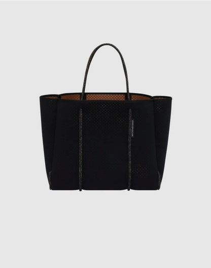 State of escape Flying Solo tote in black / saddle (dual tone) medium size