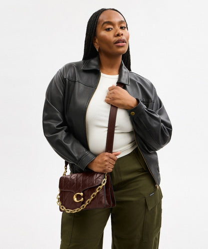 Coach Chain Tabby Shoulder Bag With Quilting in maple