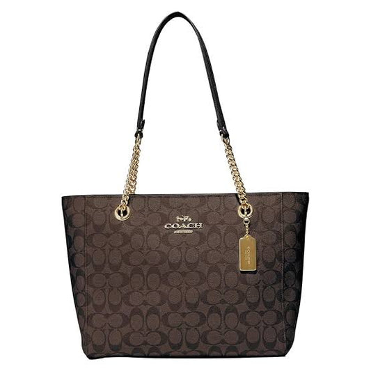Coach CAMMIE CHAIN TOTE IN SIGNATURE CANVAS