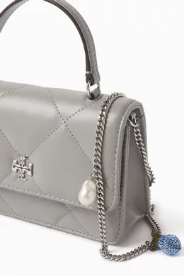 Tory Burch Kira Mini bag with a diamond-patterned quilted design and Nappa leather chain