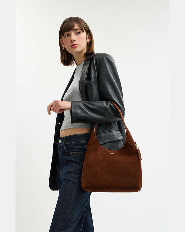 Coach Brooklyn Shoulder Bag 28 in suede material