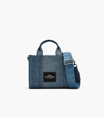 MARC JACOBS THE CRYSTAL DENIM SMALL TOTE BAG