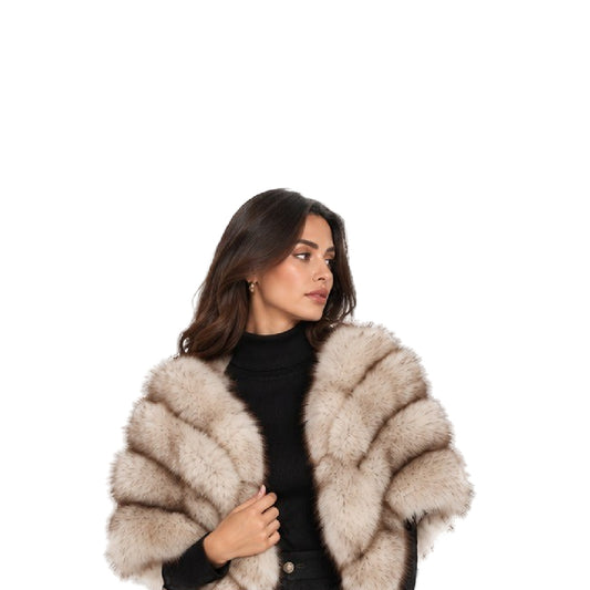 Women's Genuine Fur Wrap Shawl