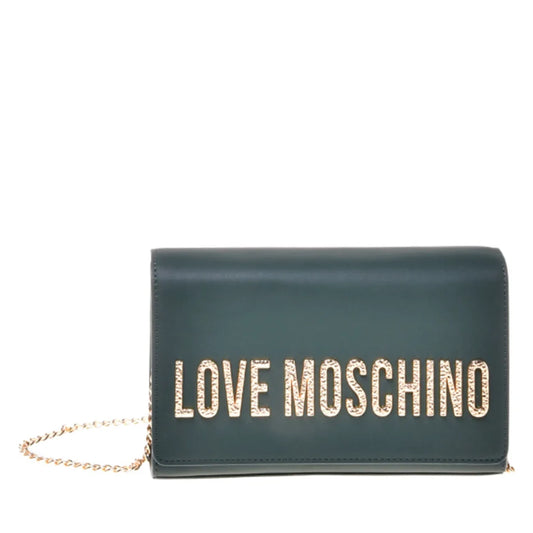 Love Moschino Clutch with Shoulder Strap in Green