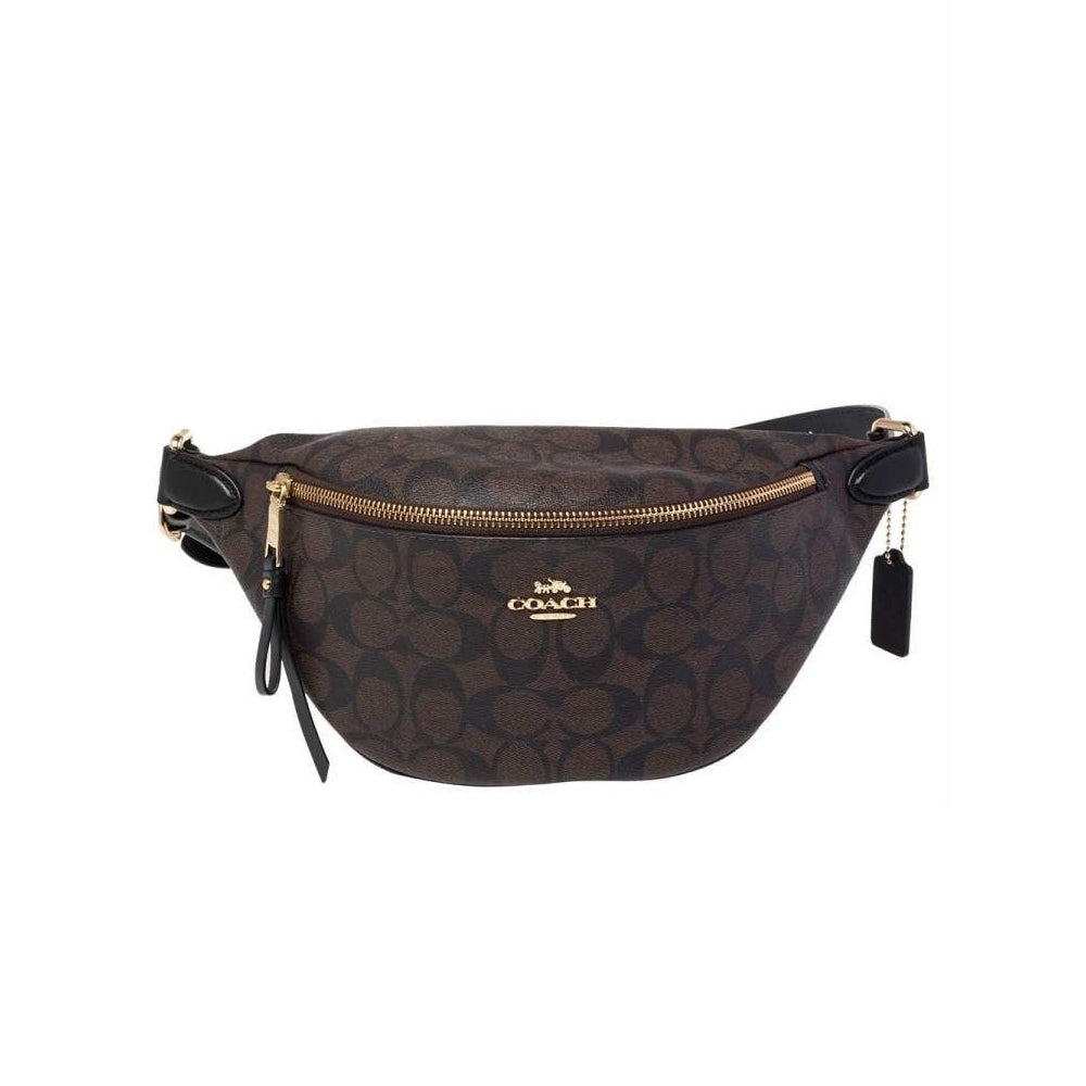 Coach Signature Coated Canvas Belt Bag in Dark Brown