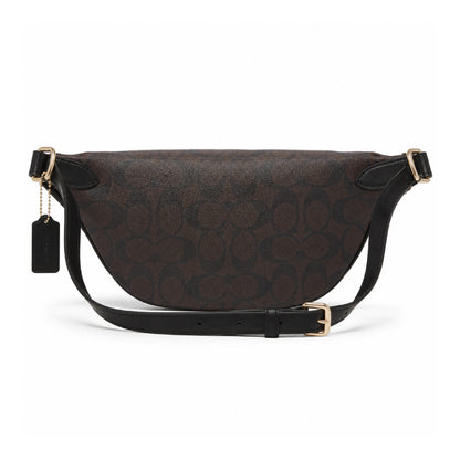 Coach Signature Coated Canvas Belt Bag in Dark Brown