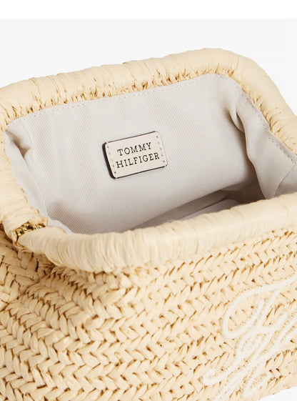 Tommy Hilfiger Braided clutch bag - natural rafia