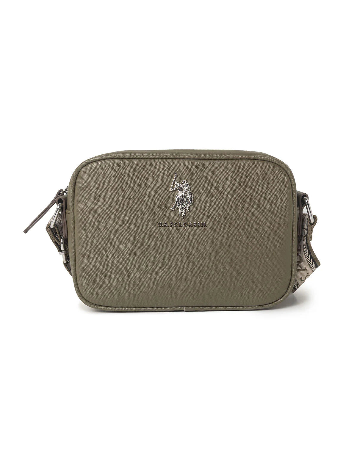 US Polo ASSN Classic Zip Crossbody Bag in olive