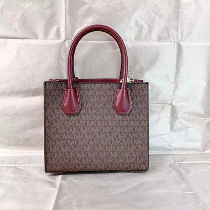 Michael Kors Mercer Medium Logo And Leather Accordion Crossbody Bag Merlot