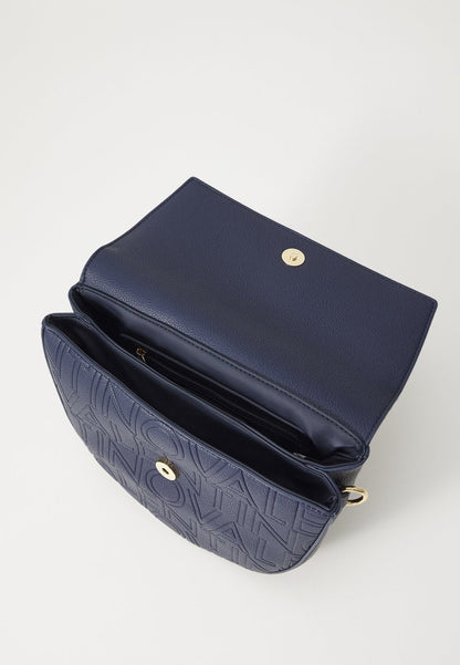 Valentino Pansy women's blue polyurethane handbag with embossed logo