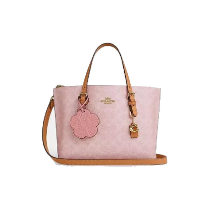 Coach Mollie Tote Bag 25 in Baby Pink Signature Canvas