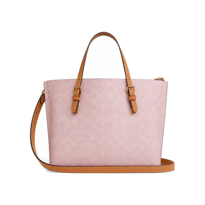 Coach Mollie Tote Bag 25 in Baby Pink Signature Canvas