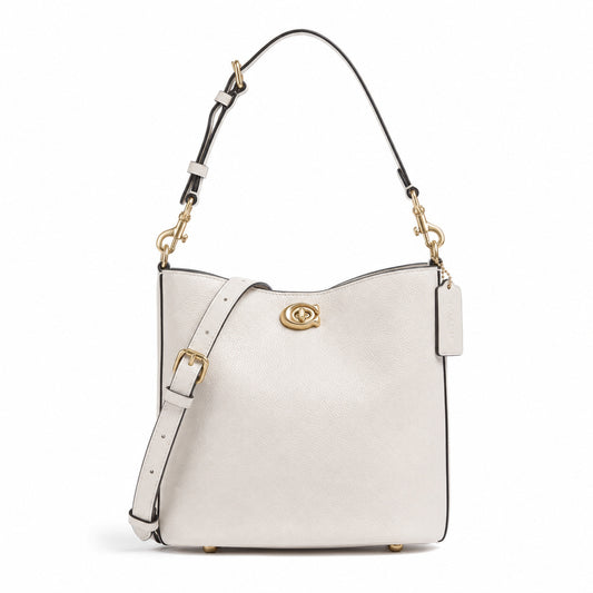 Coach Willow Soft Bucket Bag 19 in Chalk