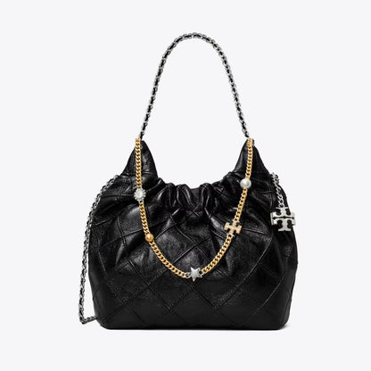 TORY BURCH MINI FLEMING SOFT DISTRESSED HOBO BAG