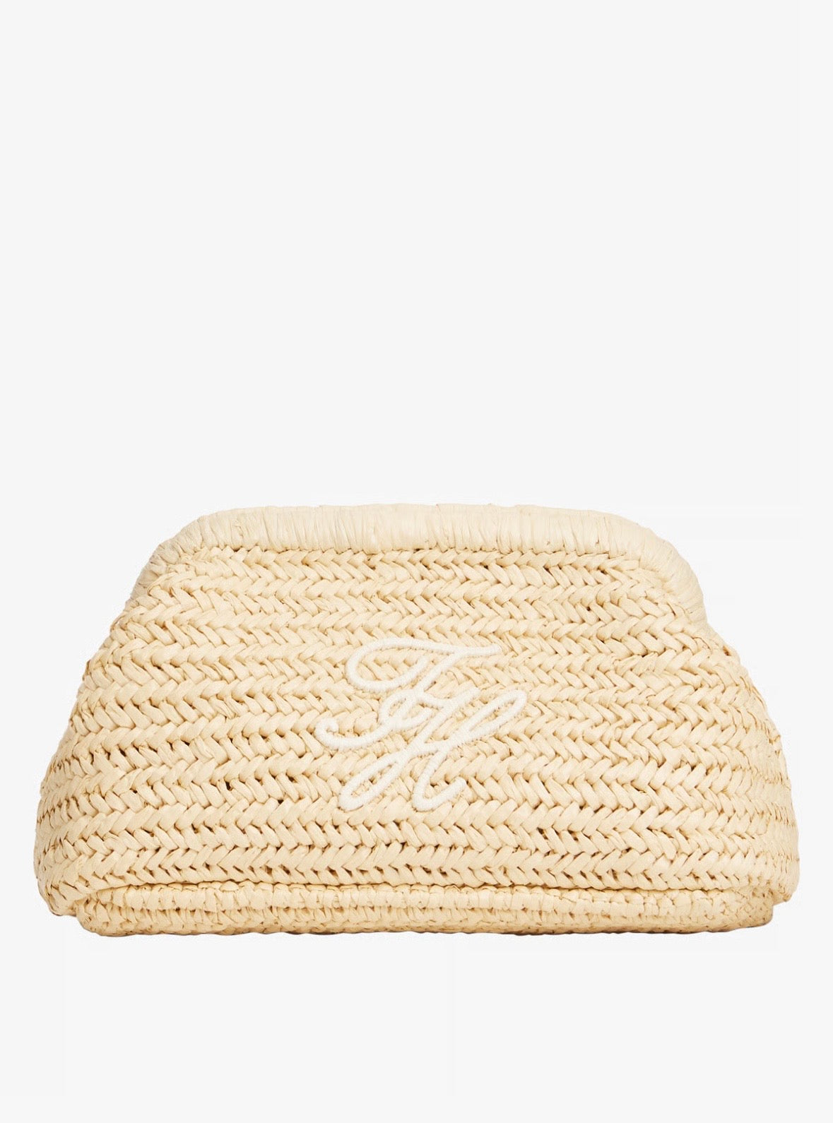 Tommy Hilfiger Braided clutch bag - natural rafia