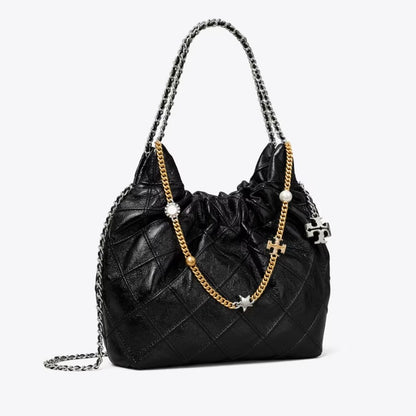 TORY BURCH MINI FLEMING SOFT DISTRESSED HOBO BAG