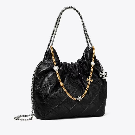 TORY BURCH MINI FLEMING SOFT DISTRESSED HOBO BAG