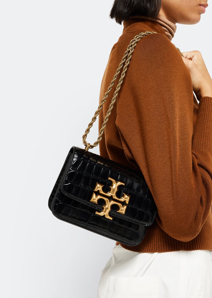 TORY BURCH SMALL ELEANOR BAG IN LEZARD BLACK