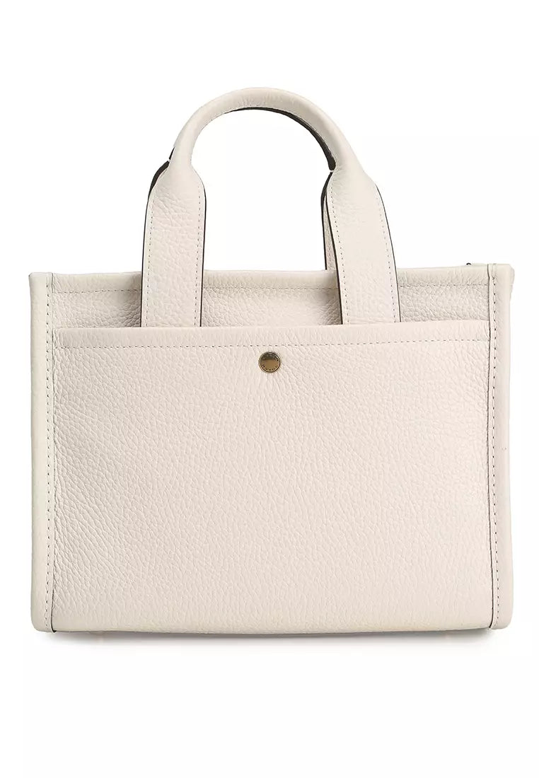 Coach Cargo Tote Bag 26 leather in white