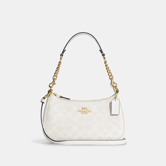 Coach Teri Shoulder Bag In Signature Canvas in white