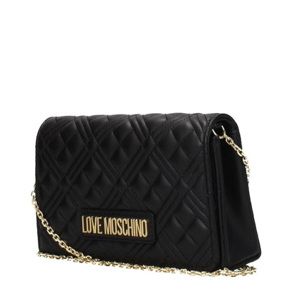 Love Moschino Clutches Women Polyurethane Black/Gold