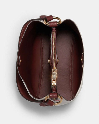 Coach Small Town Bucket Bag With Heart Floral Print
