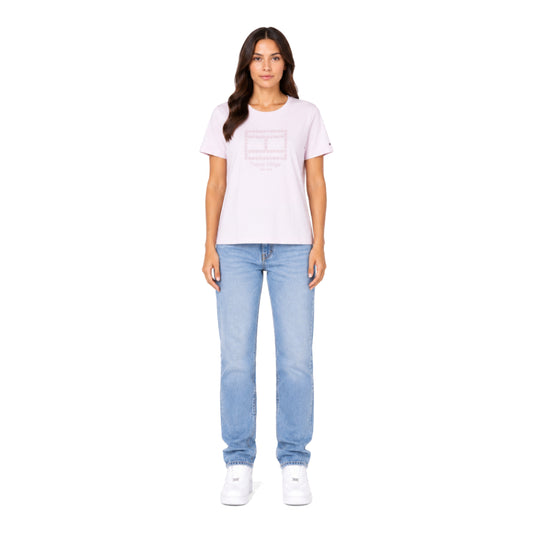 Tommy T-Shirt Pink Middle Logo Size M