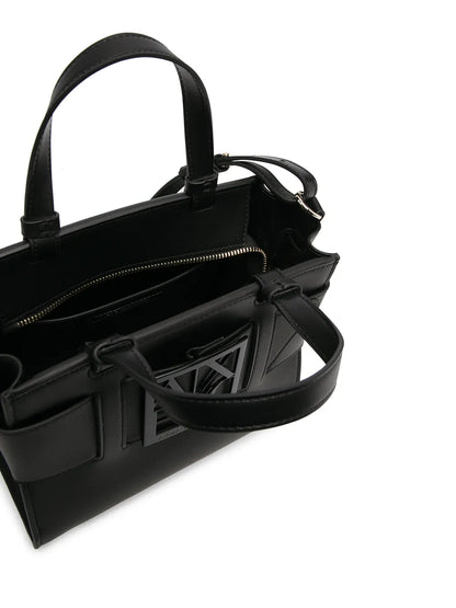 Armani Exchange logo plaque tote bag