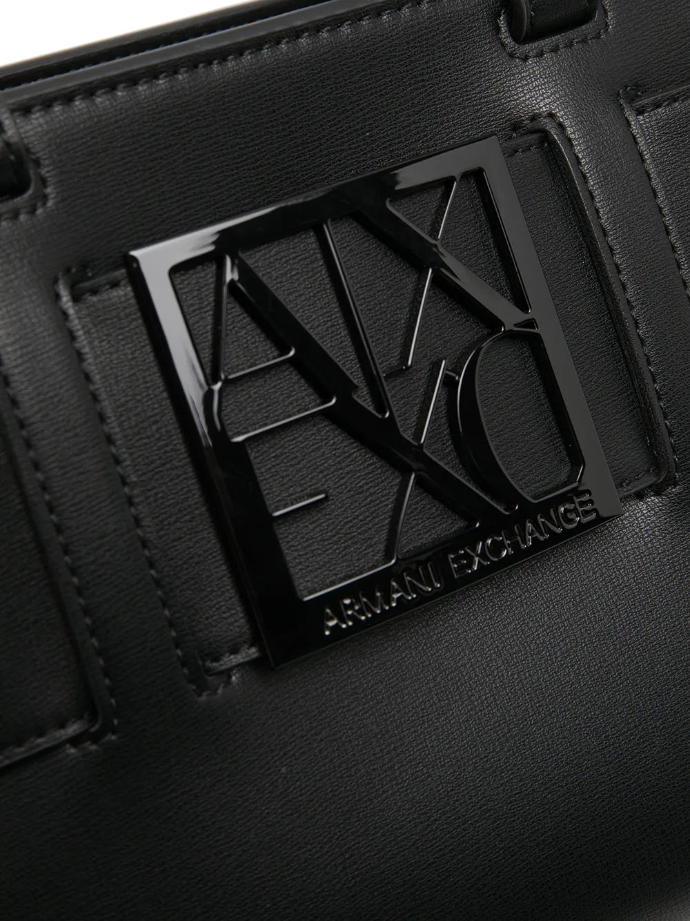 Armani Exchange logo plaque tote bag