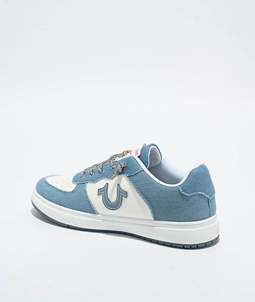 True Religion Allison White & Light Blue Shoes size 39