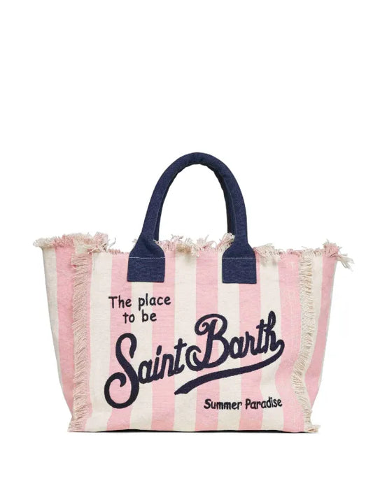 MC2 SAINT BARTH colette vertical-stripes tote bag in pink