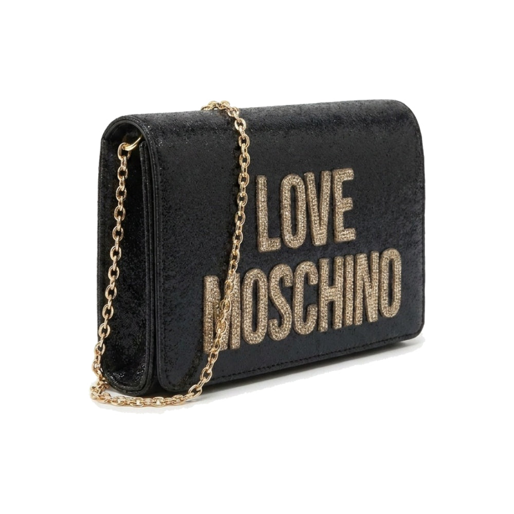 Love Moschino Quilted Logo Crossbody Bag In Black