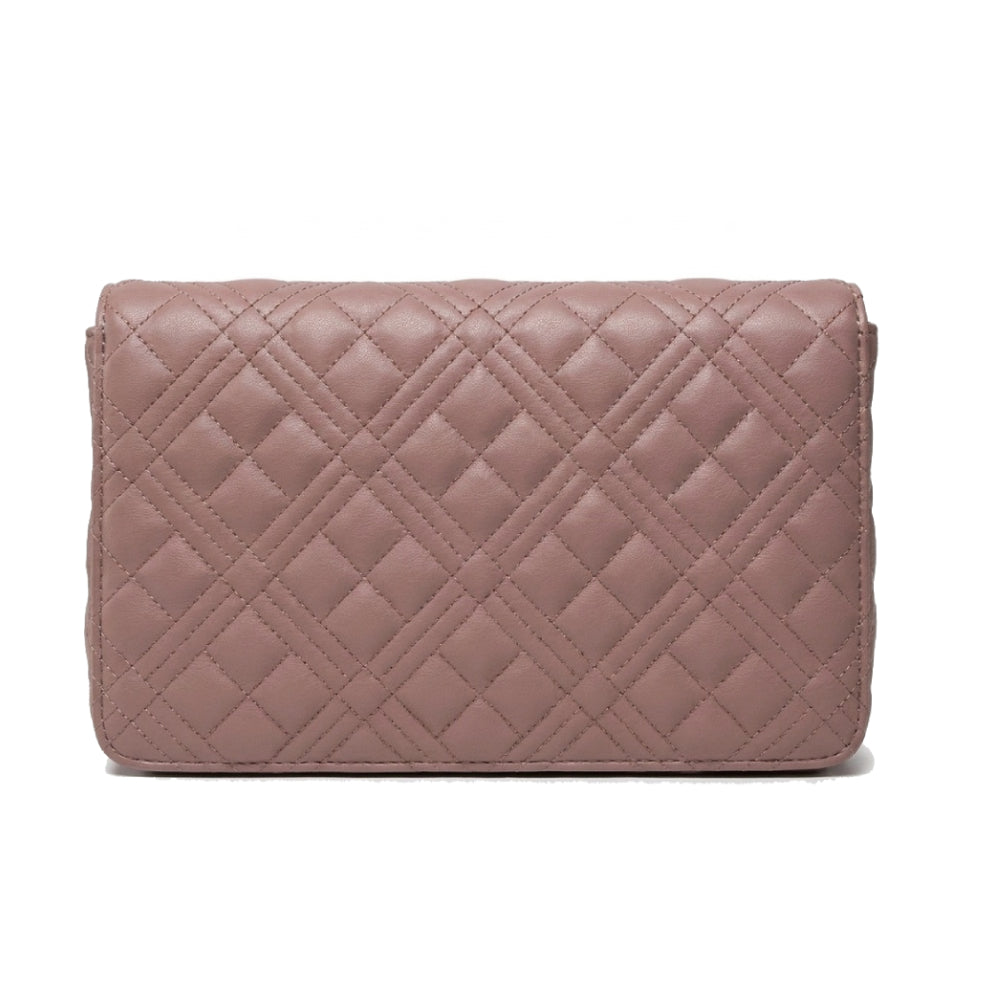 Love Moschino Quilted Logo Crossbody Bag In Pink