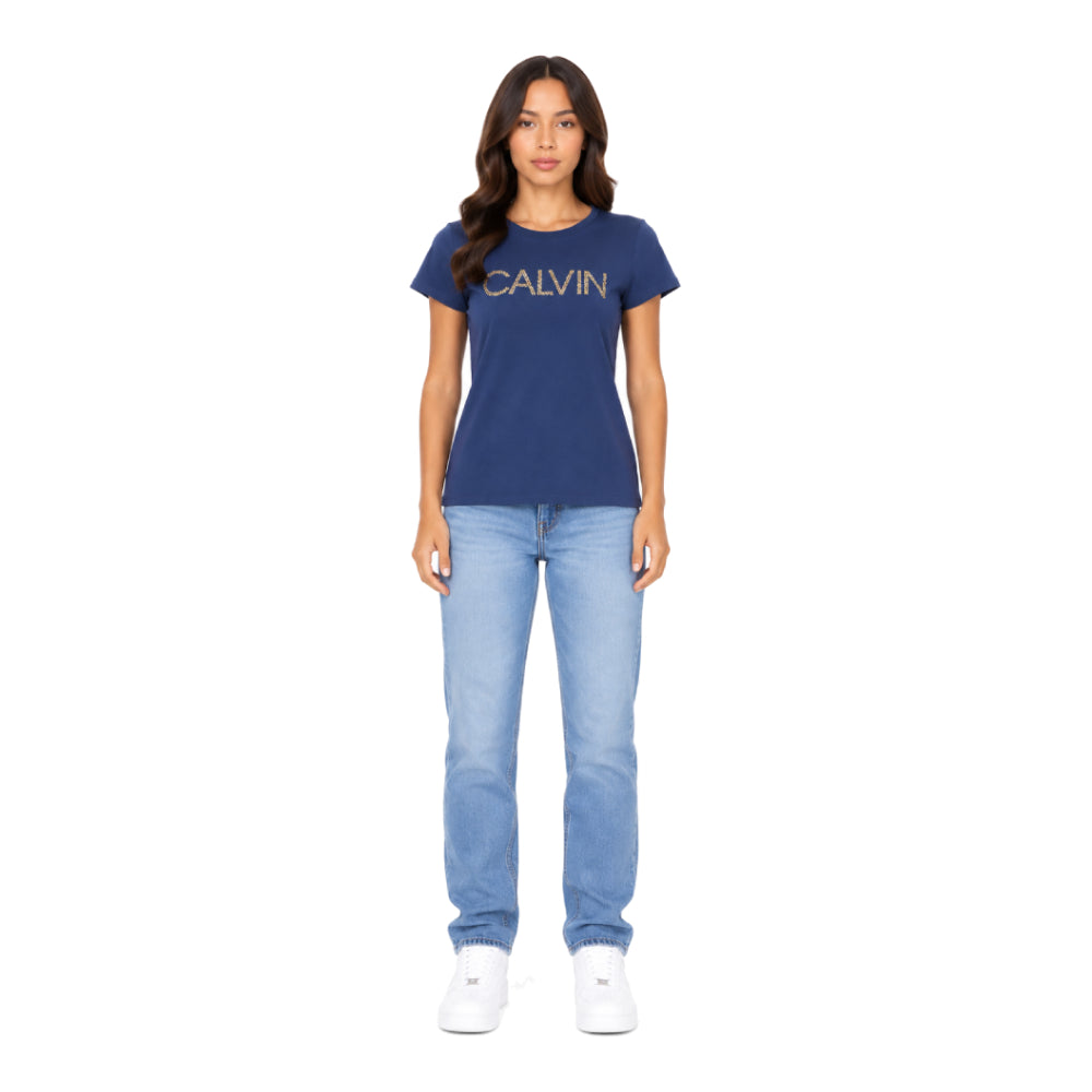 Calvin Klein T-Shirt Blue Glitter Logo