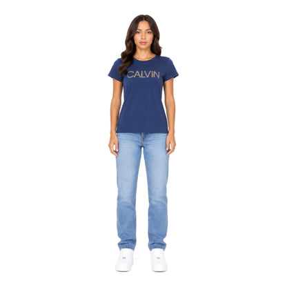 Calvin Klein T-Shirt Blue Glitter Logo