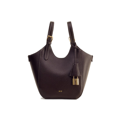 JW PEI Ines Padlock Tote Bag In Dark Brown