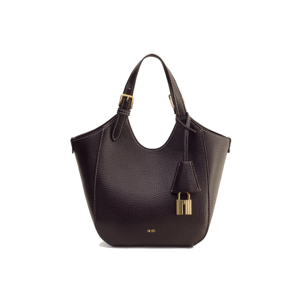 JW PEI Ines Padlock Tote Bag In Dark Brown